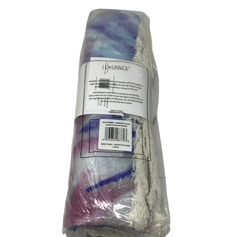 L*Space Beach Towel 68 X 30 Large Tie Dye NEW